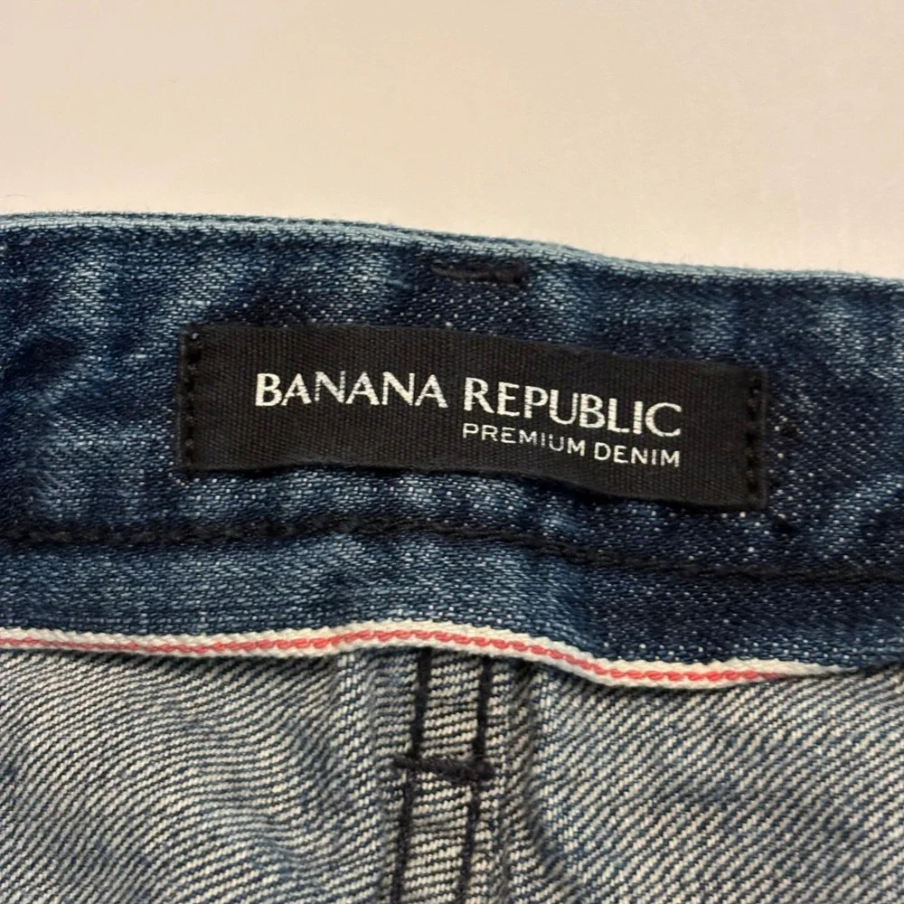 Banana Republic Slim Jeans Mens 36x30 Blue Premium Denim Button Fly 100% Cotton